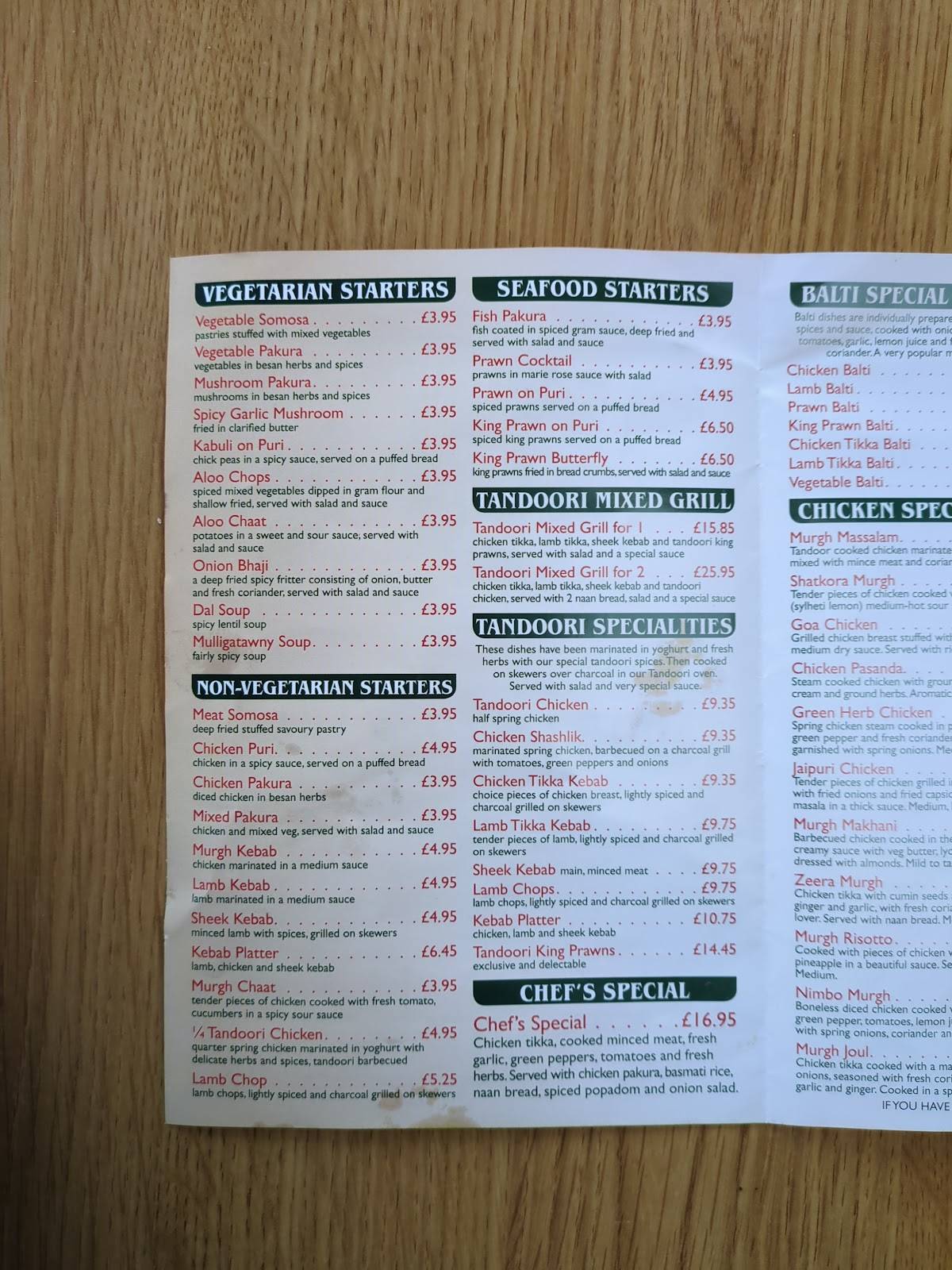 Bangla Kitchen меню