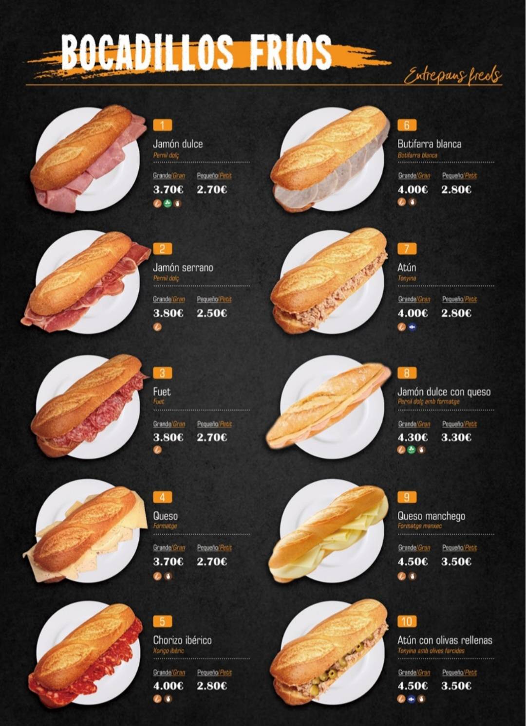 Bar Diari меню