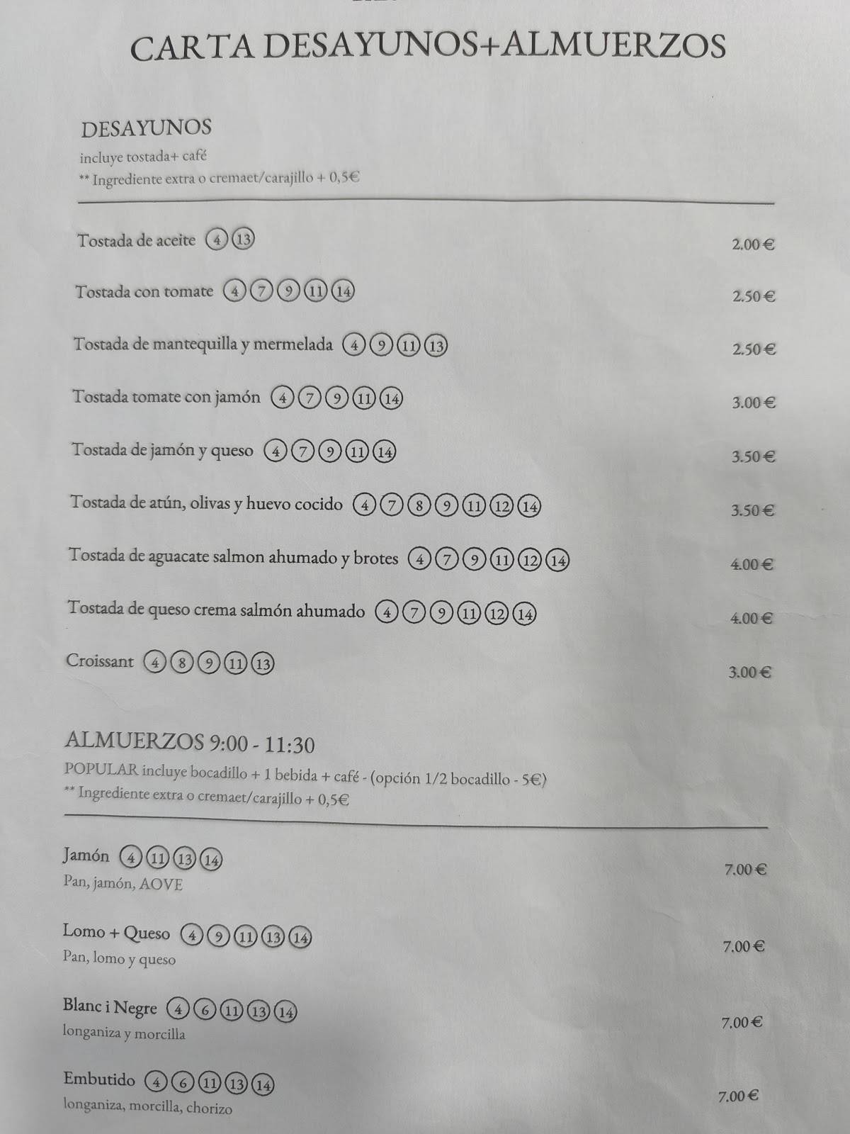 Bar - Restaurante Musical меню