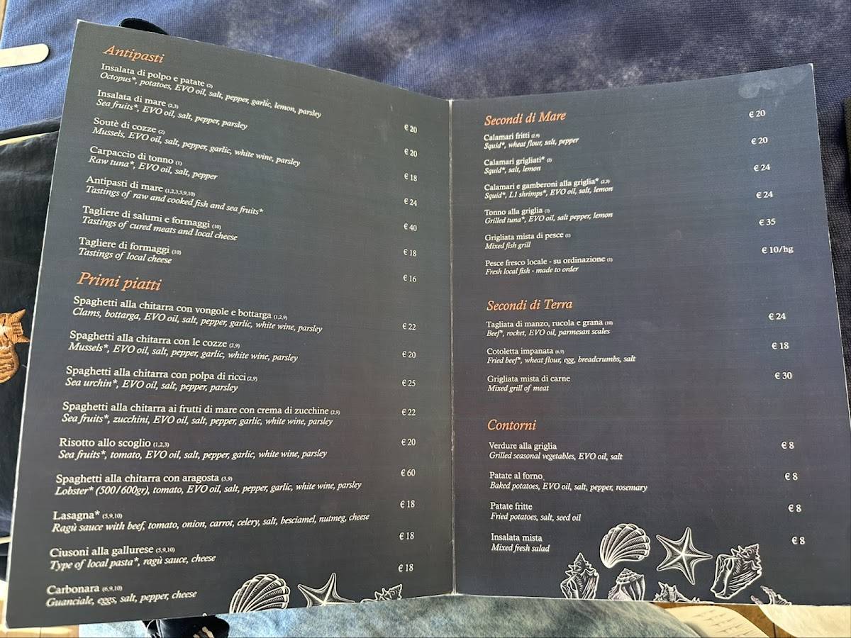 Bar Ristorante In Baia меню