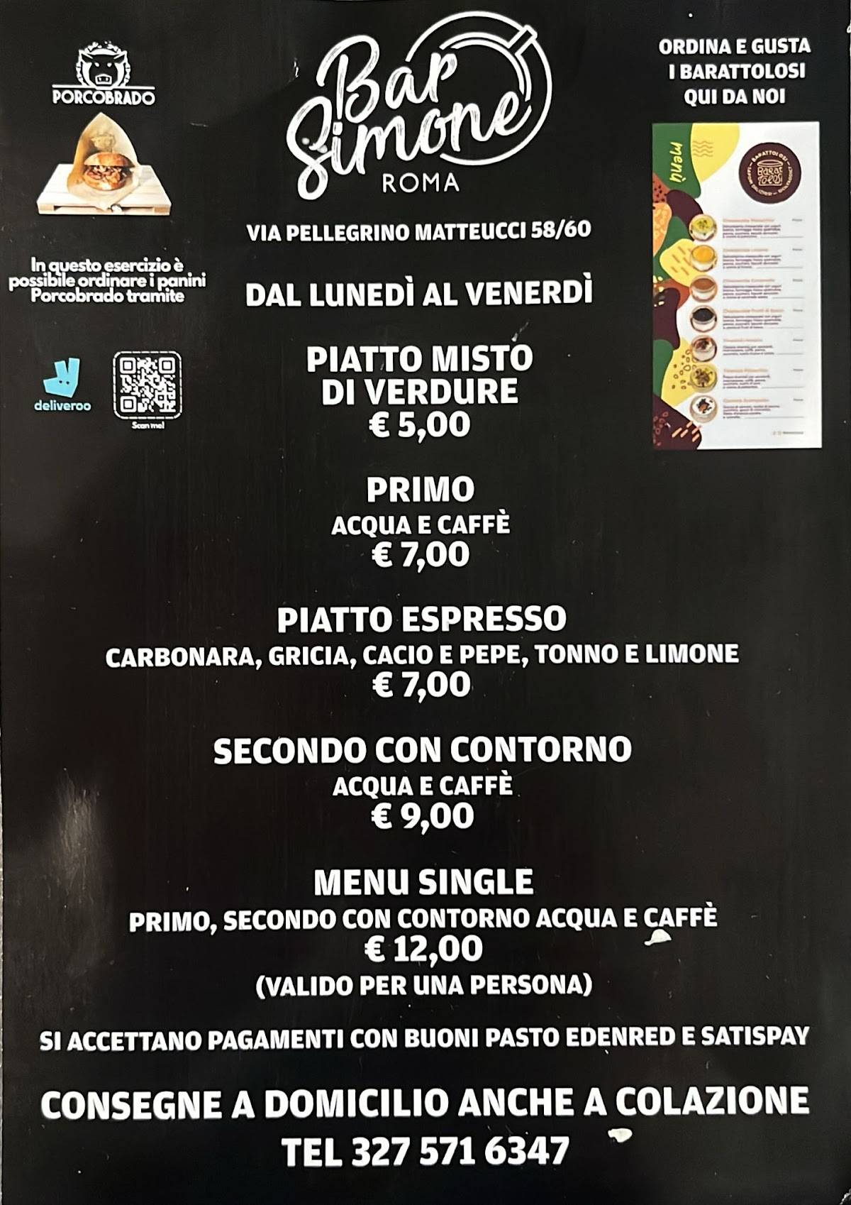 Bar Tavola Calda Da Simone меню