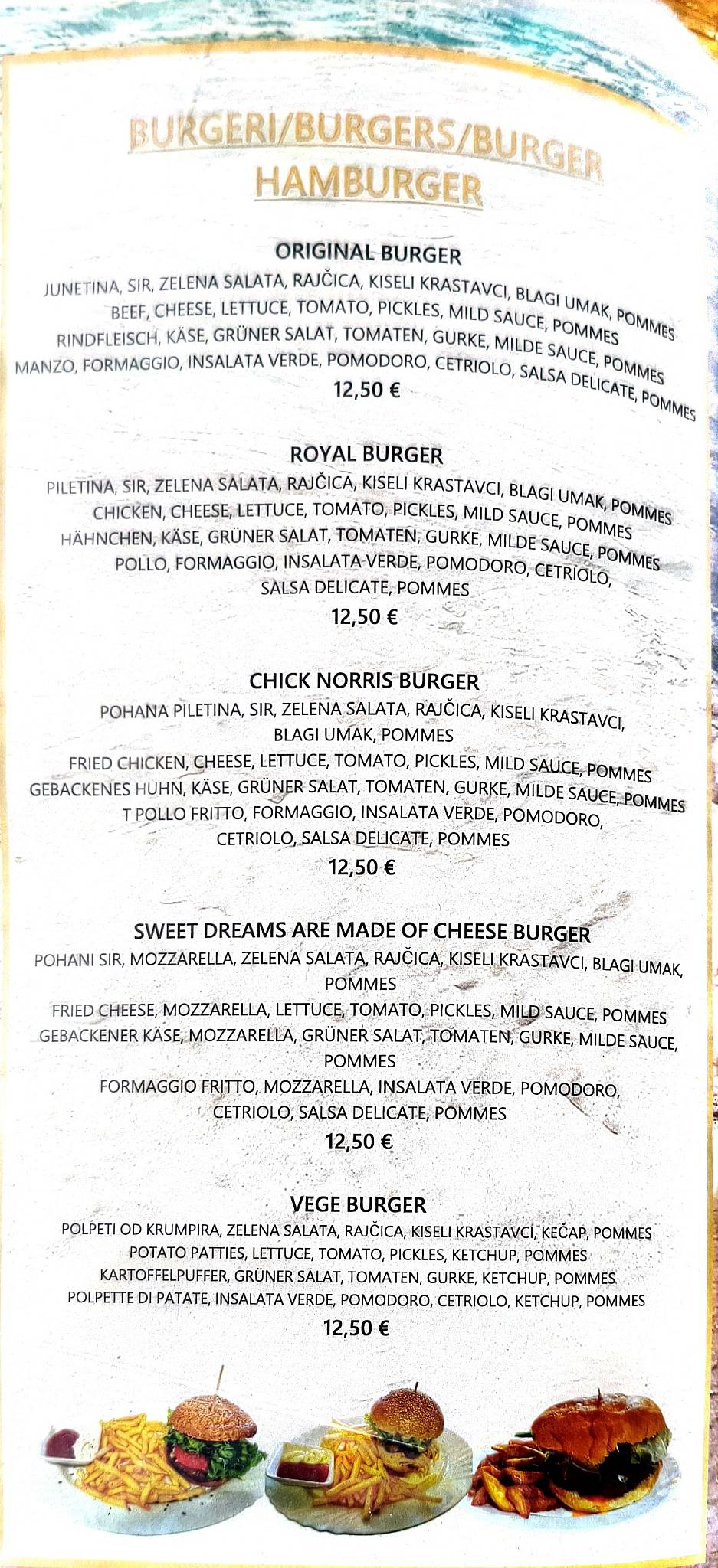 Restoran Zeus меню