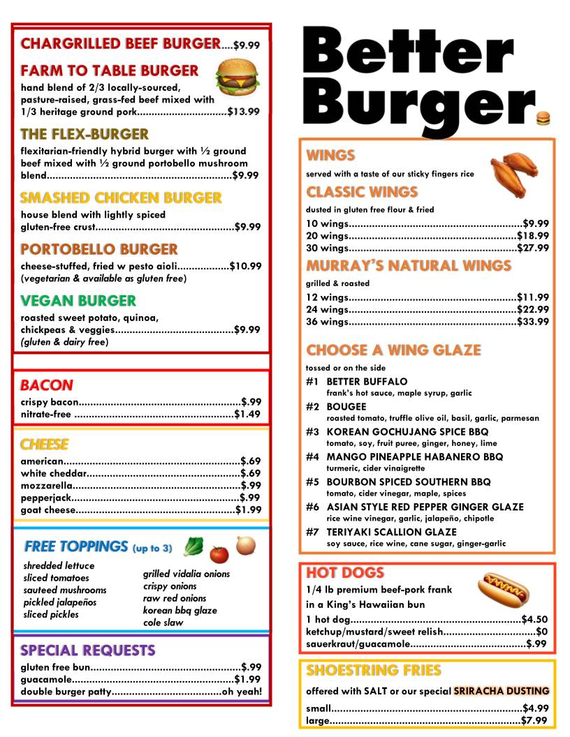Better Burger меню