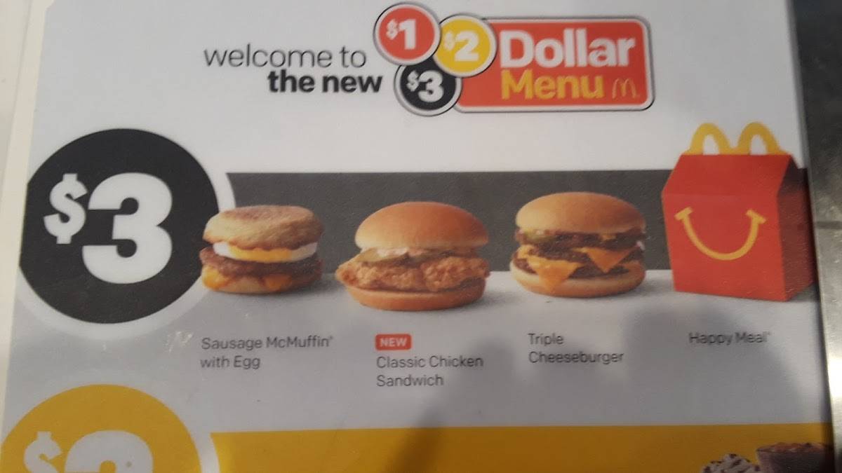 McDonald's меню
