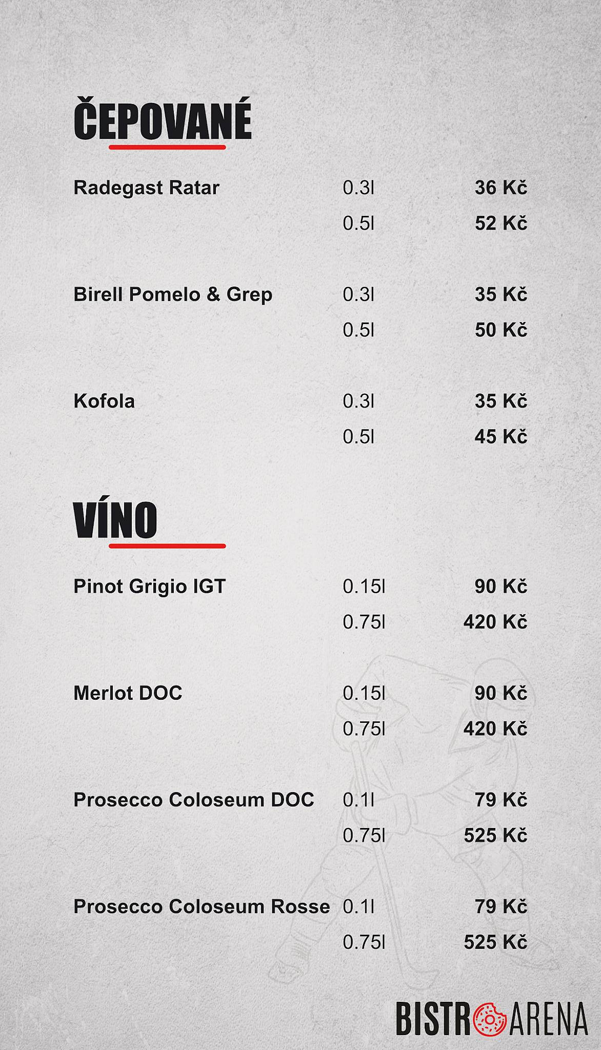 Bistro Arena меню