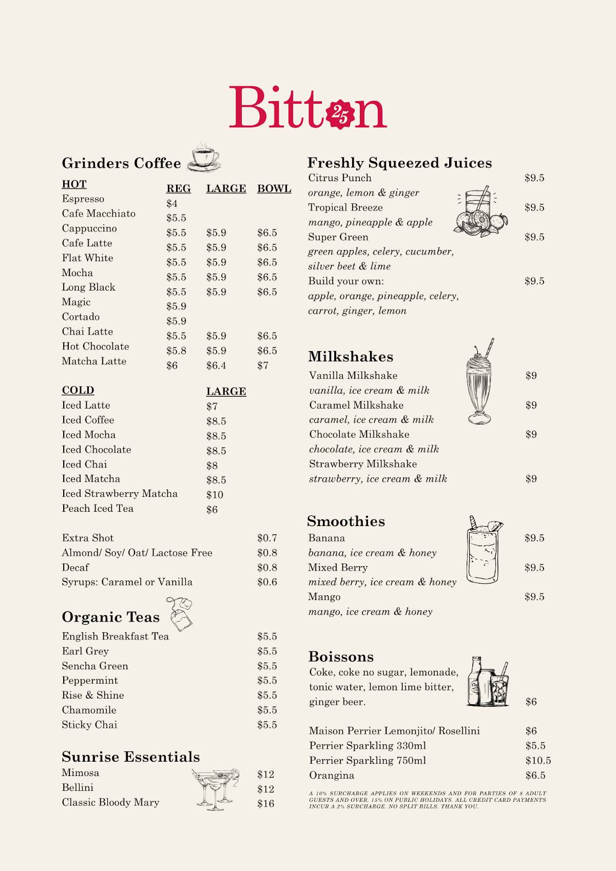 Bitton Alexandria Cafe and Bistro меню