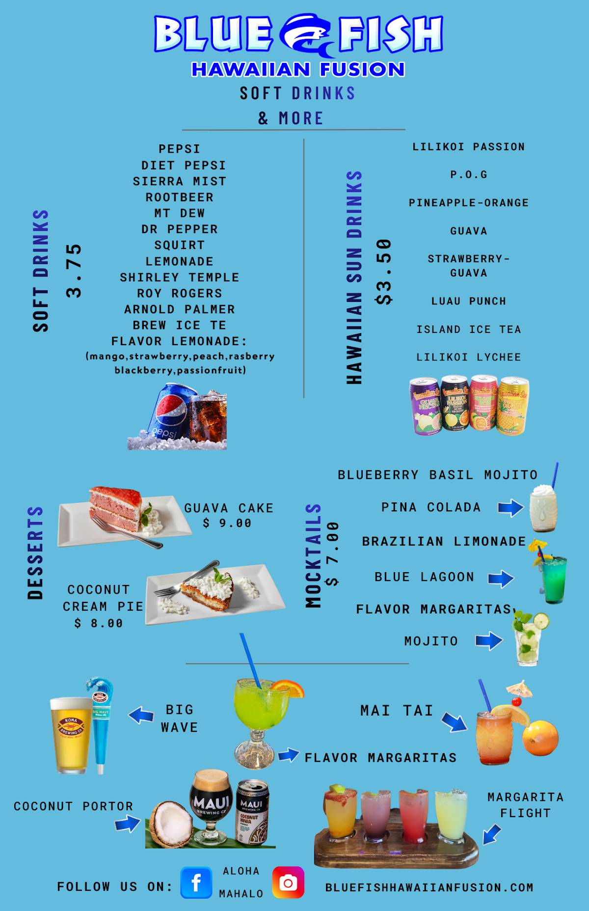 Blue Fish Hawaiian Fusion меню