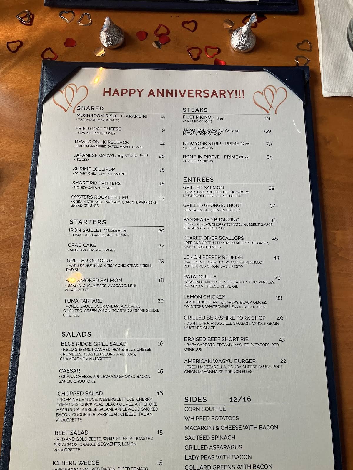 Blue Ridge Grill меню