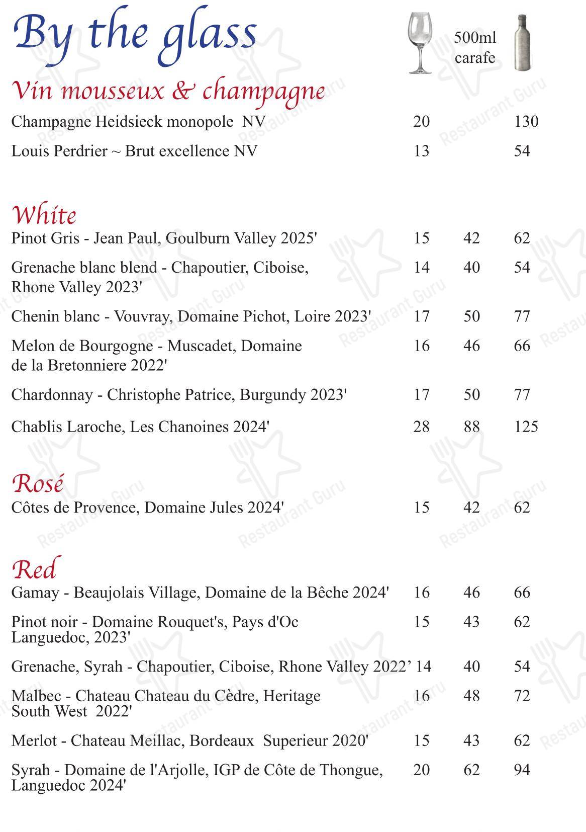 Takeaway Menu паба и бара Bon Ap' Petit Bistro