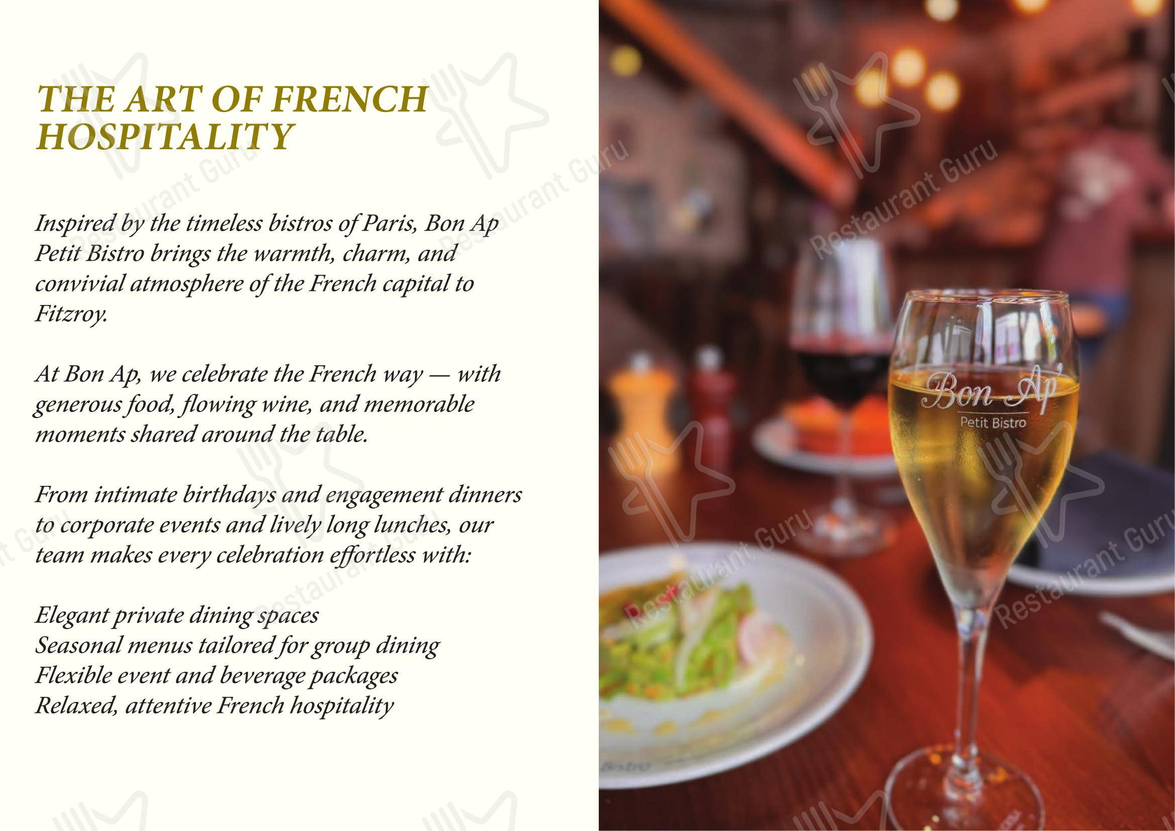 Wine Menu паба и бара Bon Ap' Petit Bistro