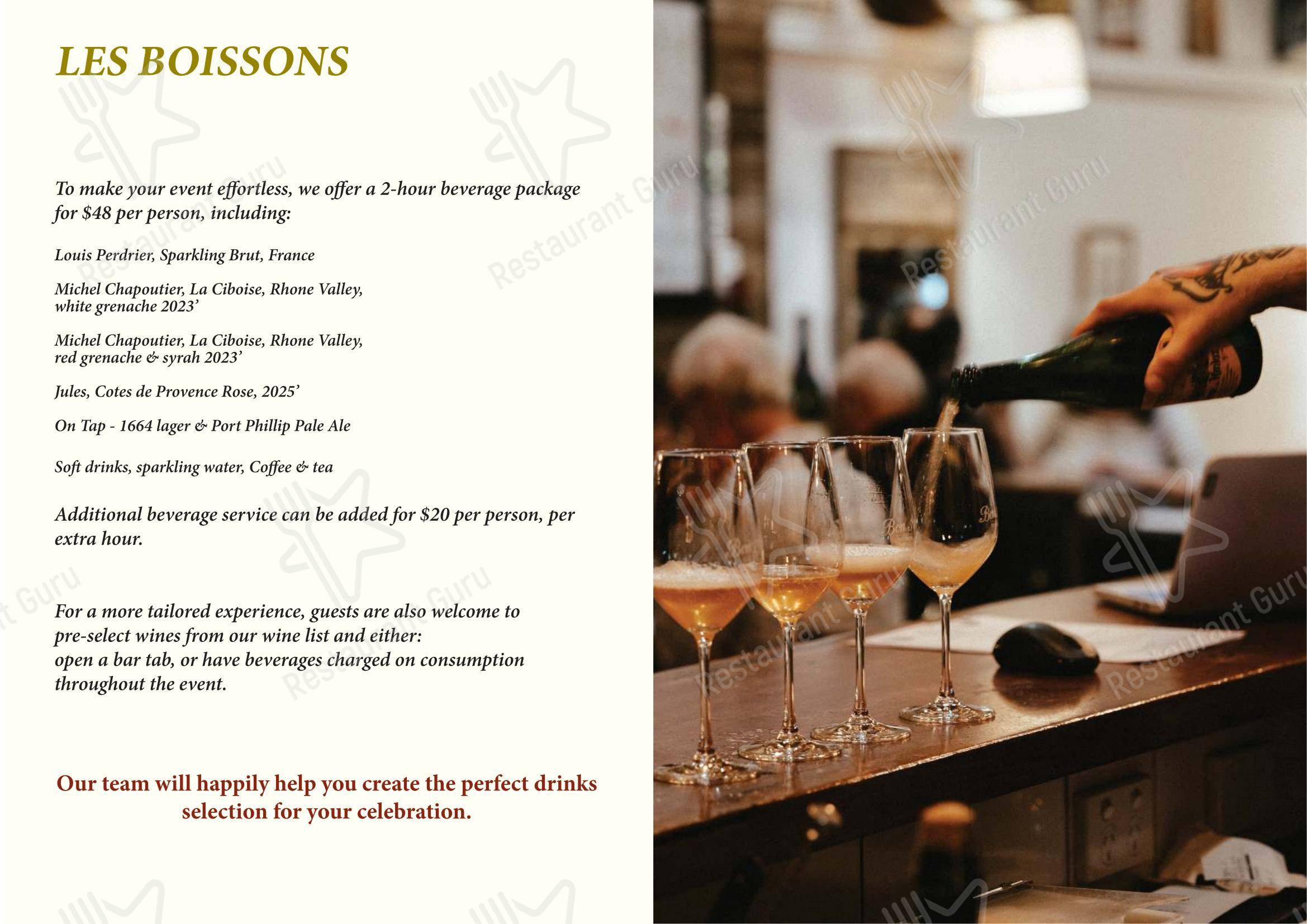 Bon Ap' Petit Bistro в Фицрое - At Home Catering Menu