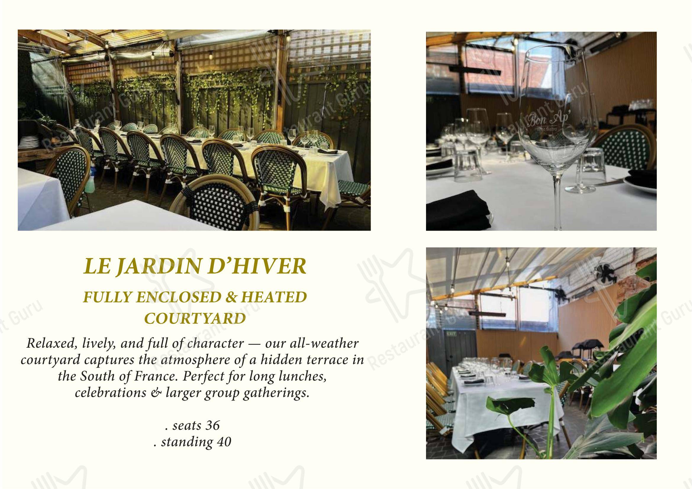 At Home Catering Menu паба и бара Bon Ap' Petit Bistro в Фицрое