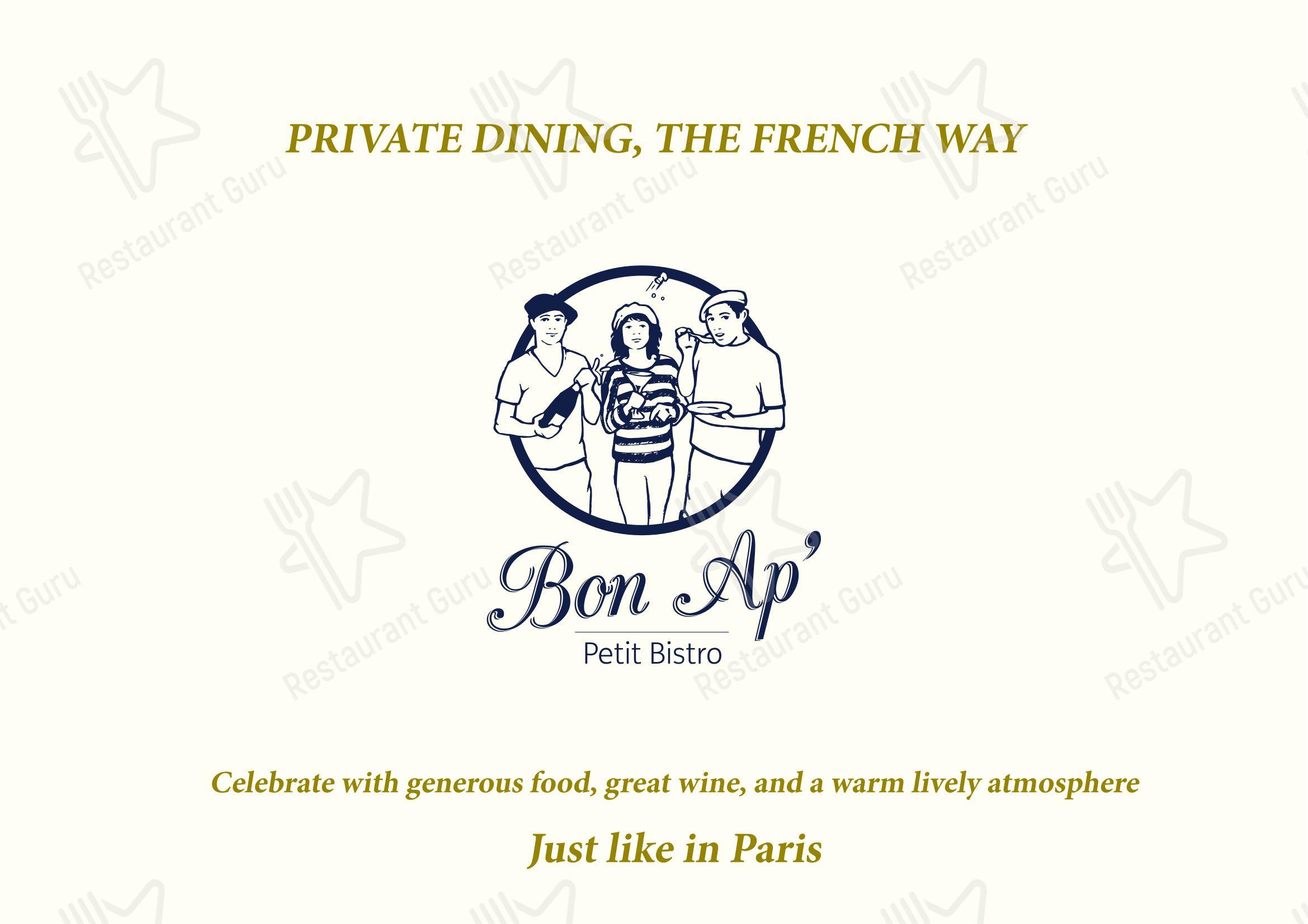Bon Ap' Petit Bistro в Фицрое - At Home Catering Menu