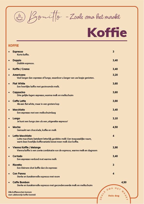 Bonitto меню