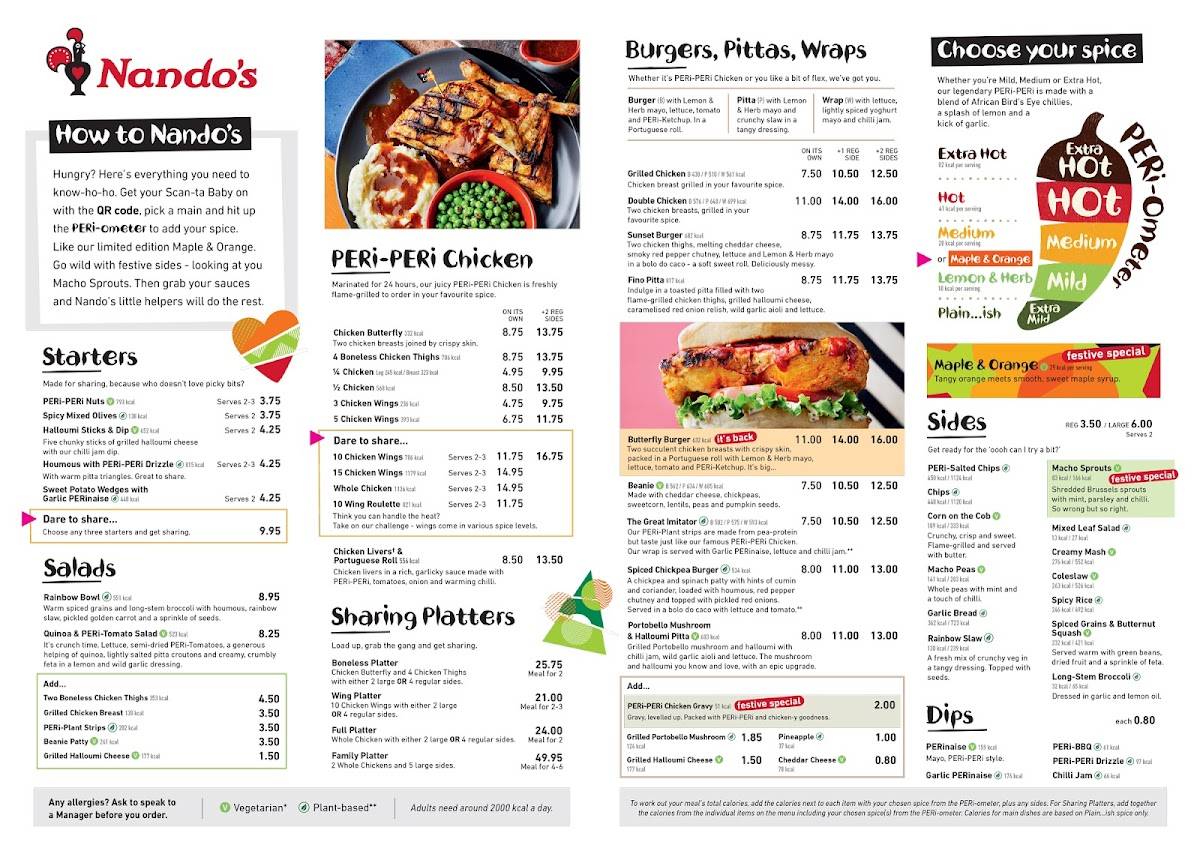 Nando's Thanet меню