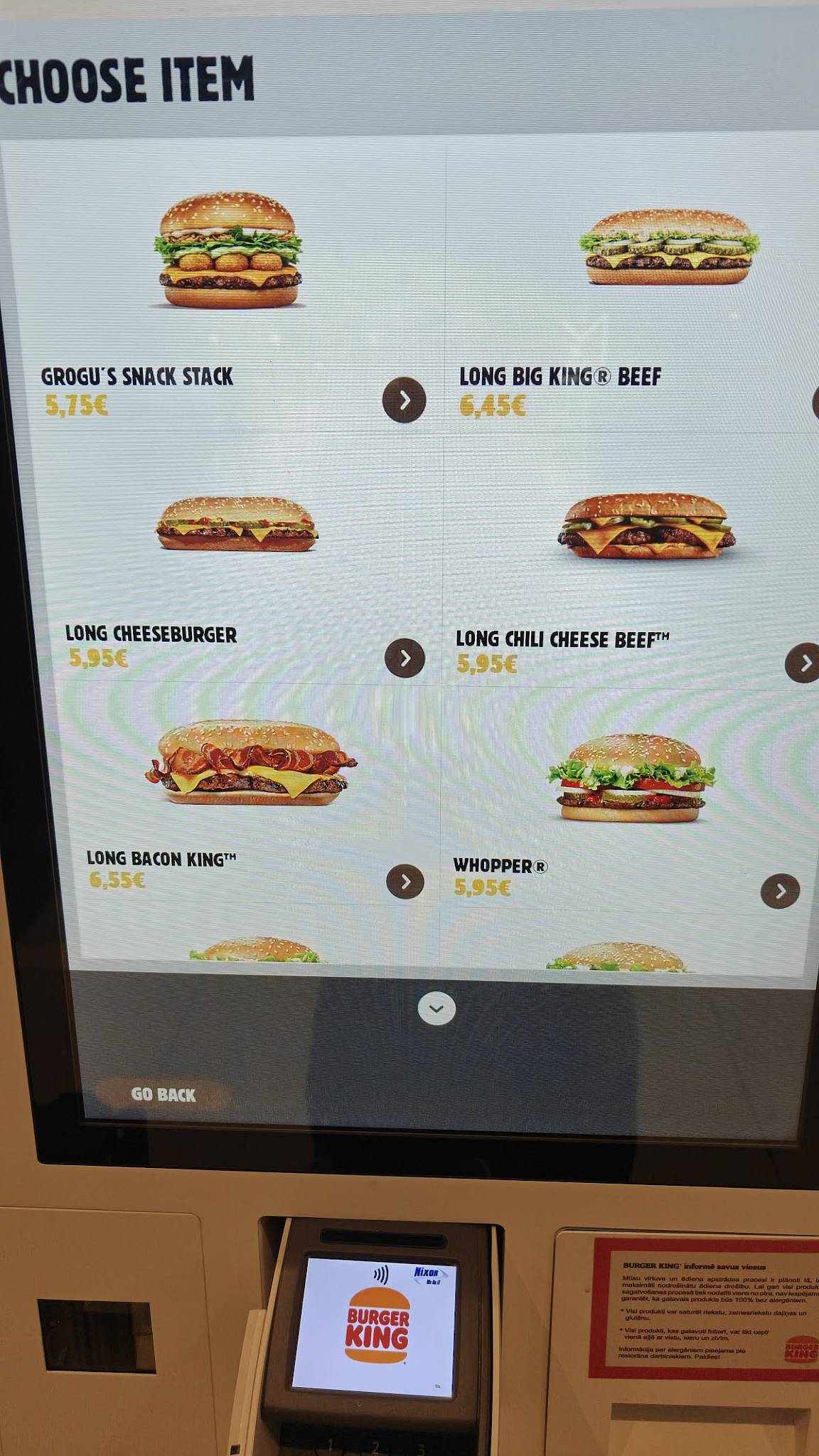 Burger King Audeju меню
