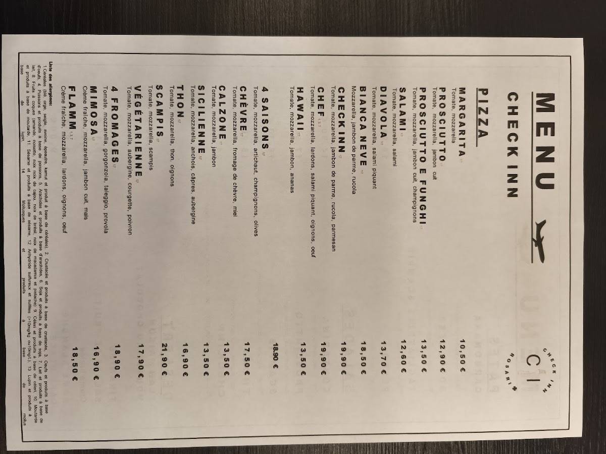 CHECK-INN меню