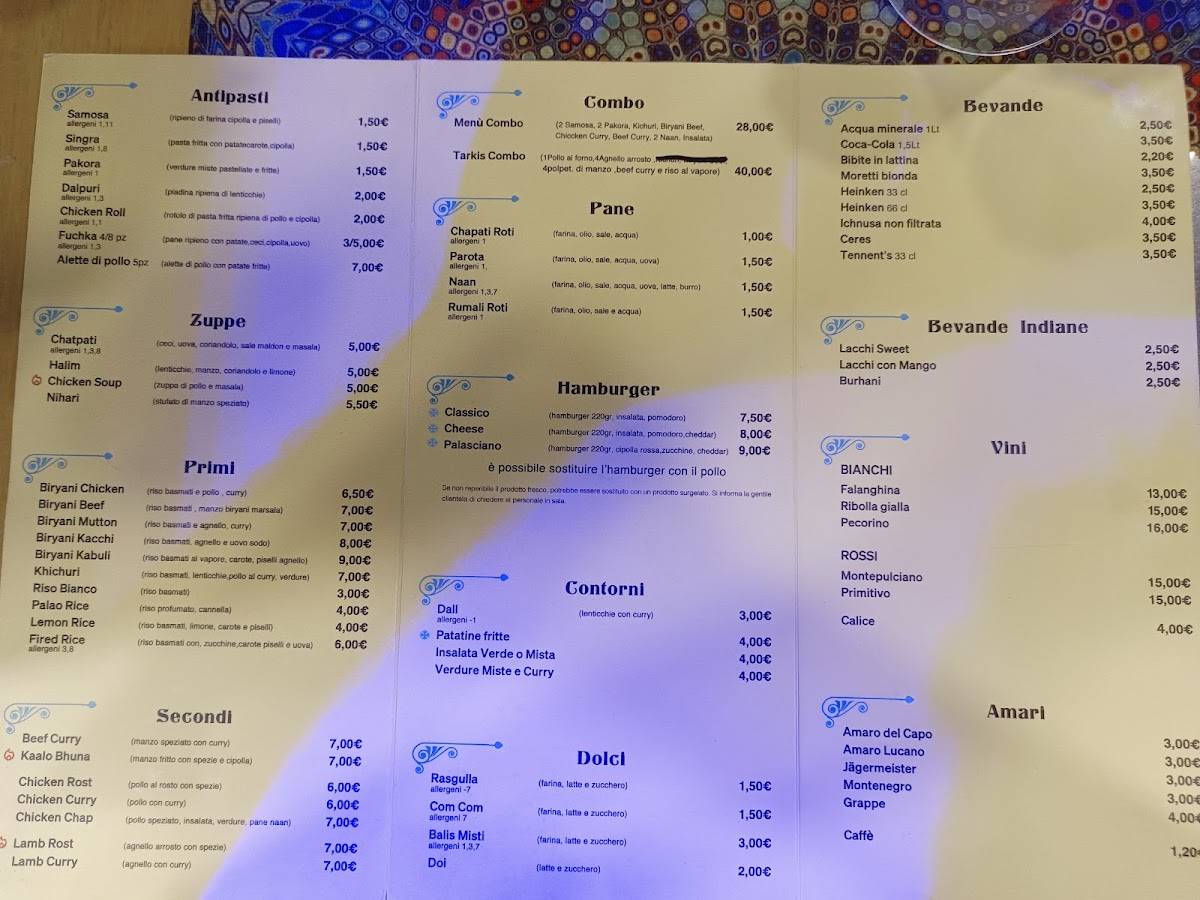 COMBO RISTORANTE меню