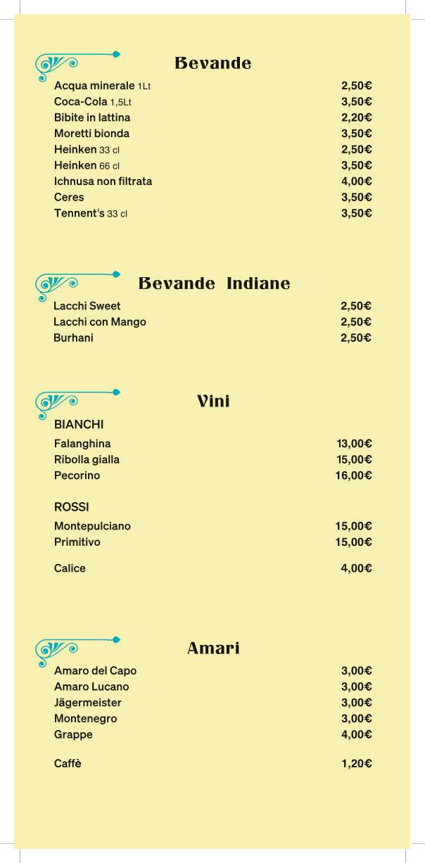 COMBO RISTORANTE меню