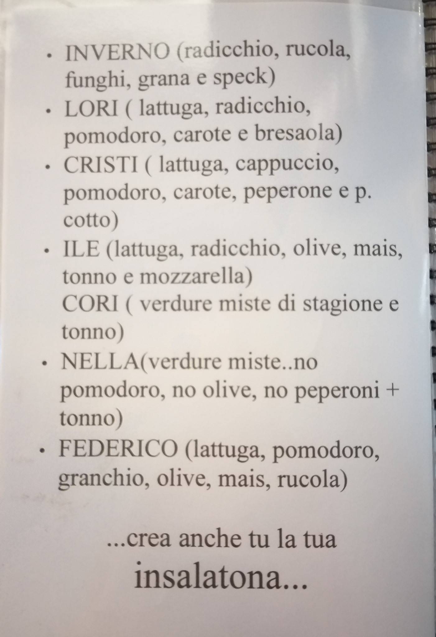 Cafè Roma меню