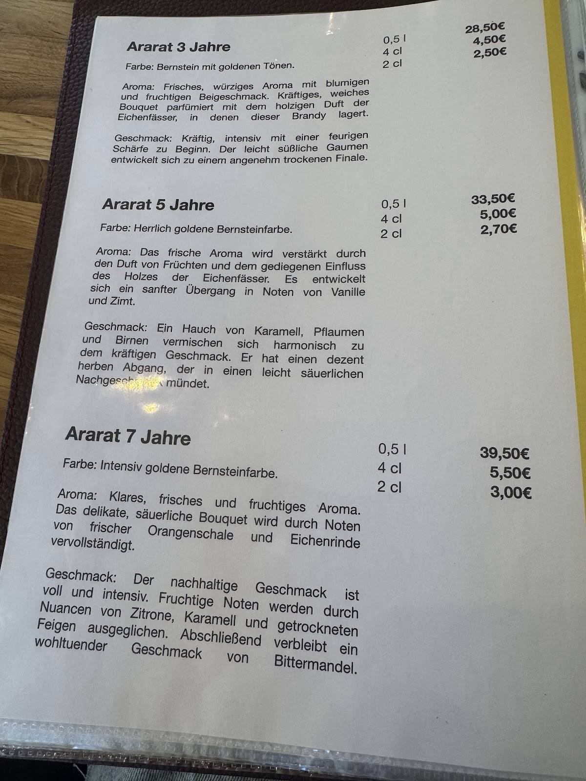 Café Arbat меню
