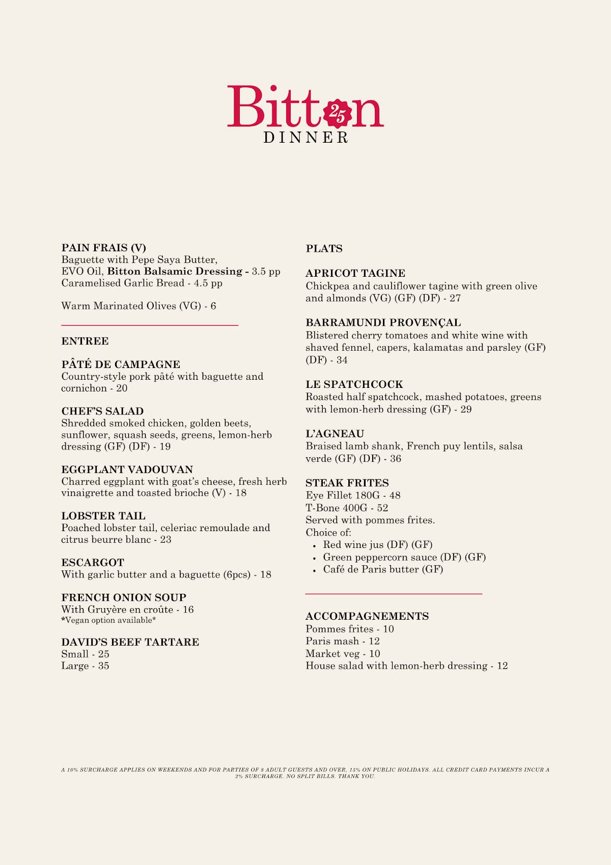 Bitton Alexandria Cafe and Bistro меню