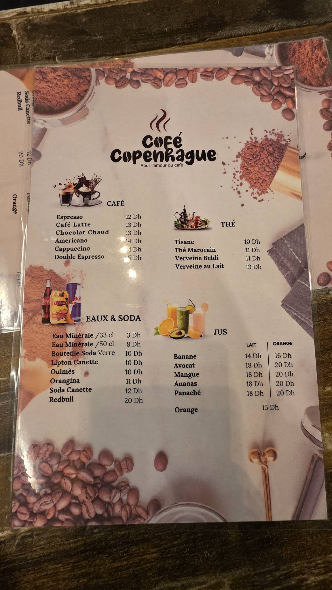 Café Copenhague меню