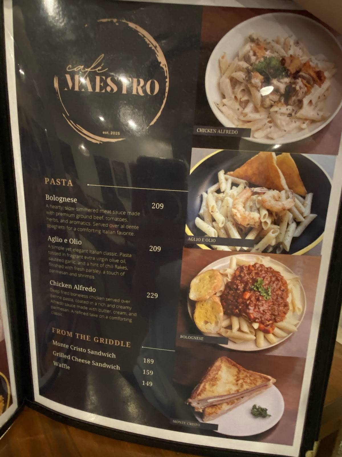 Cafe Maestro меню