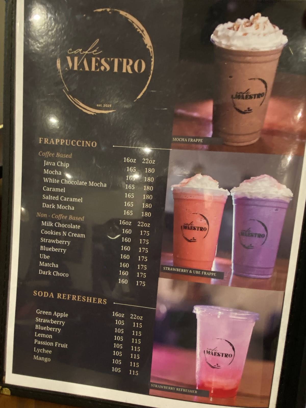 Cafe Maestro меню