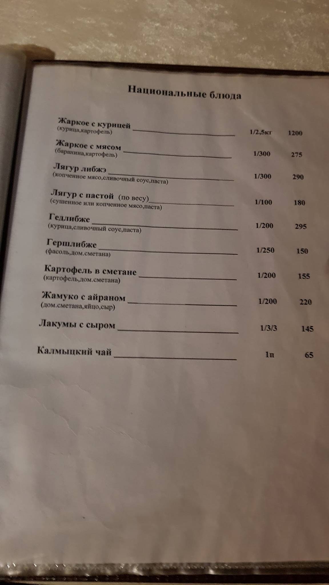 Мельница меню