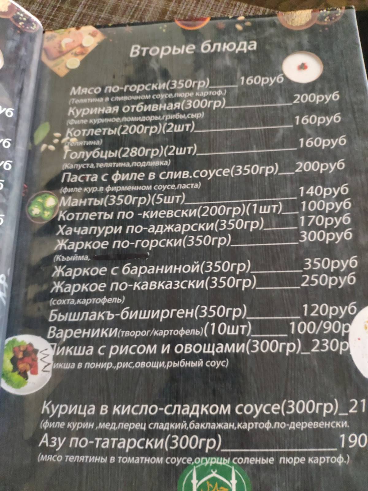 Мир Еды меню