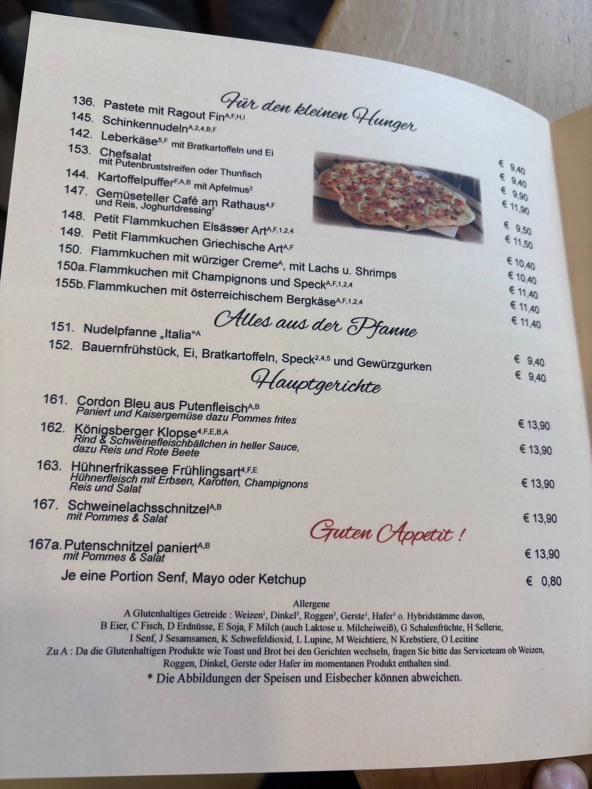 Café am Rathaus меню