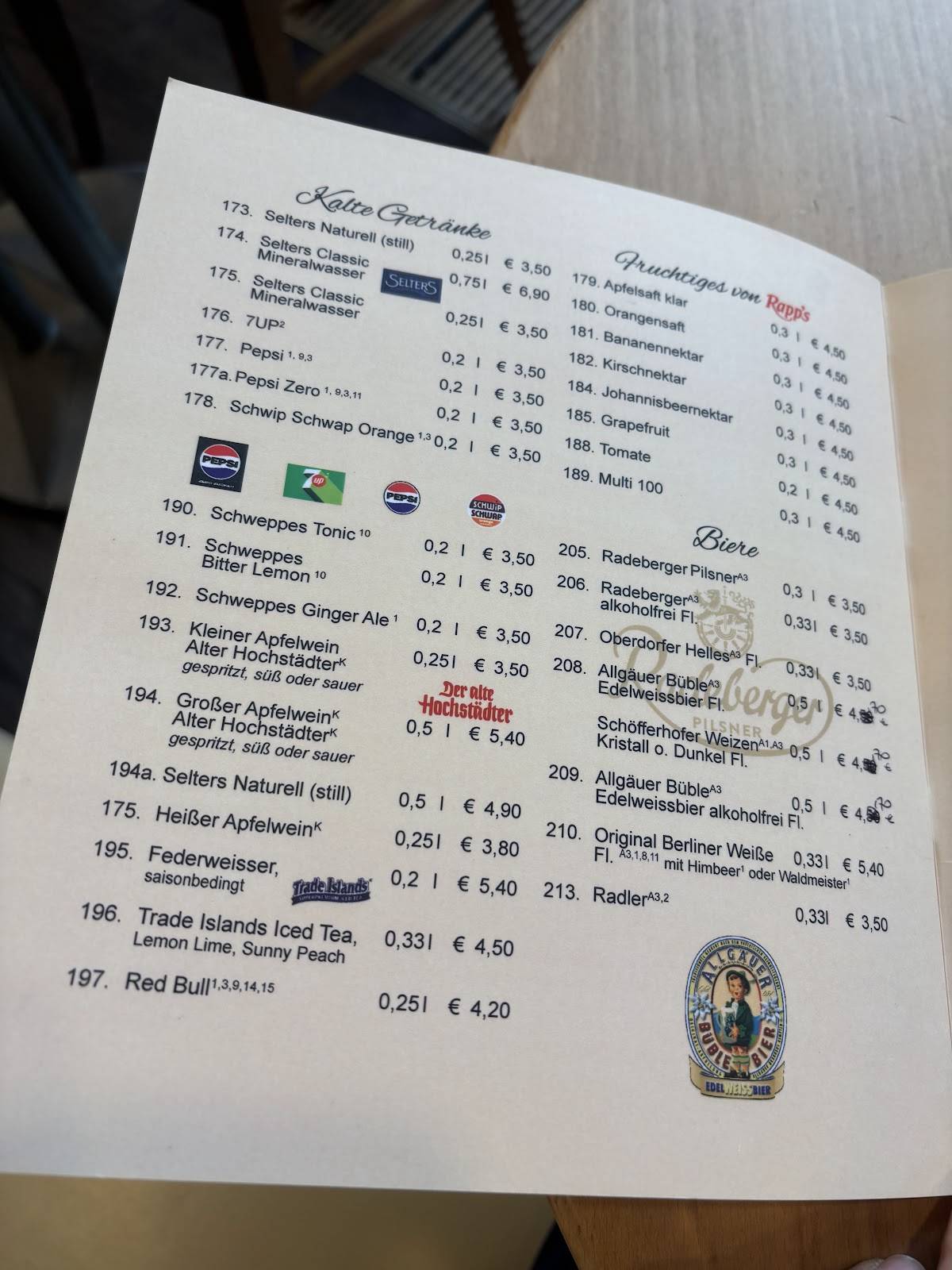 Café am Rathaus меню
