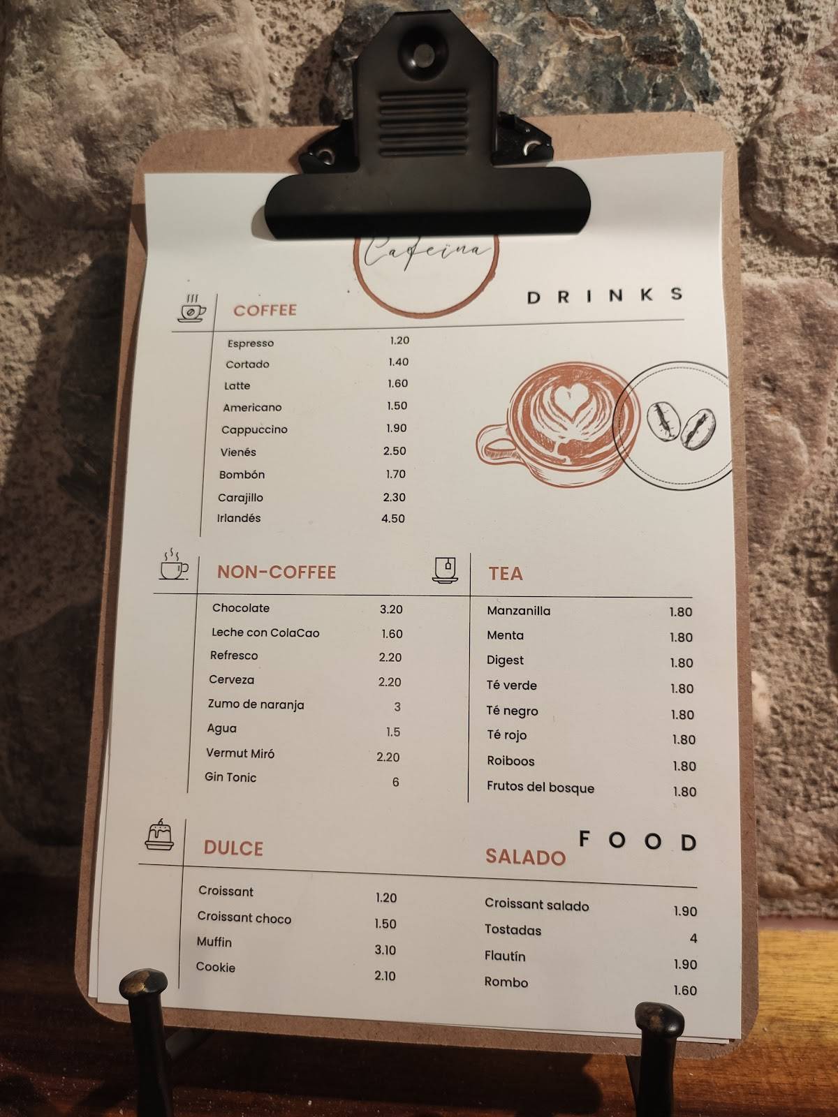 Cafeïna меню