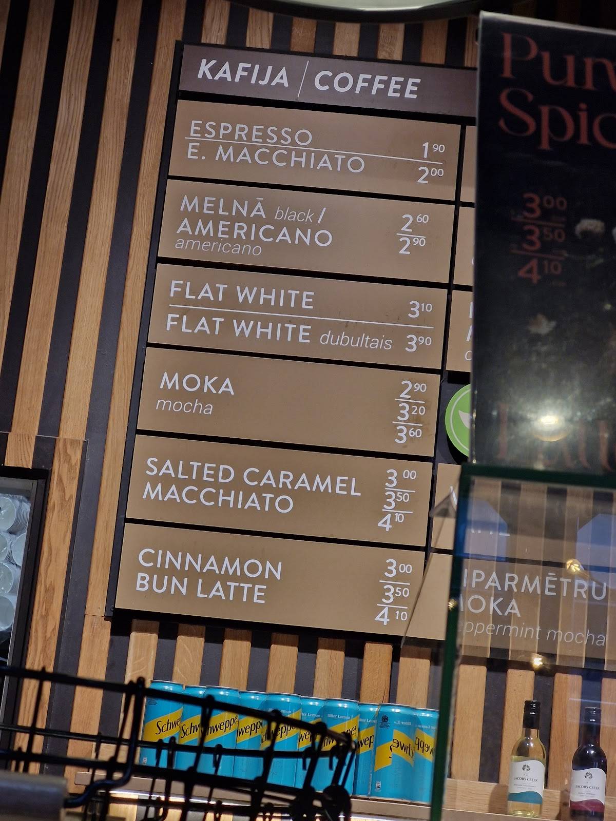 Caffeine LV меню