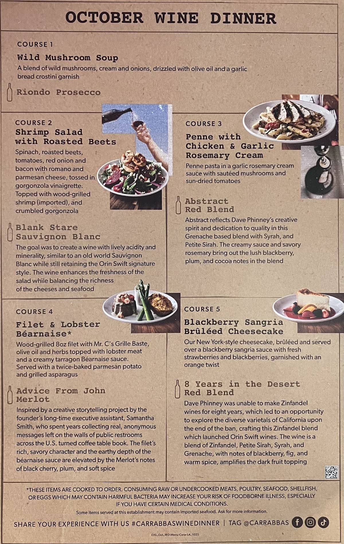Carrabba's Italian Grill меню