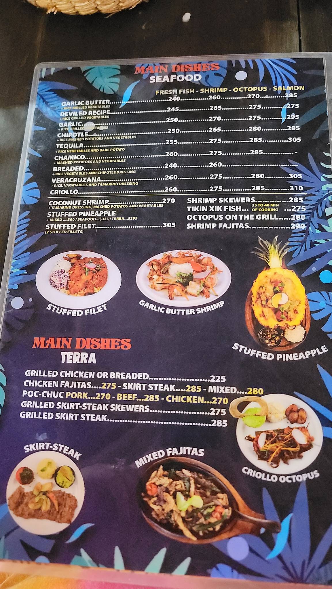 Chamicos Tulum меню