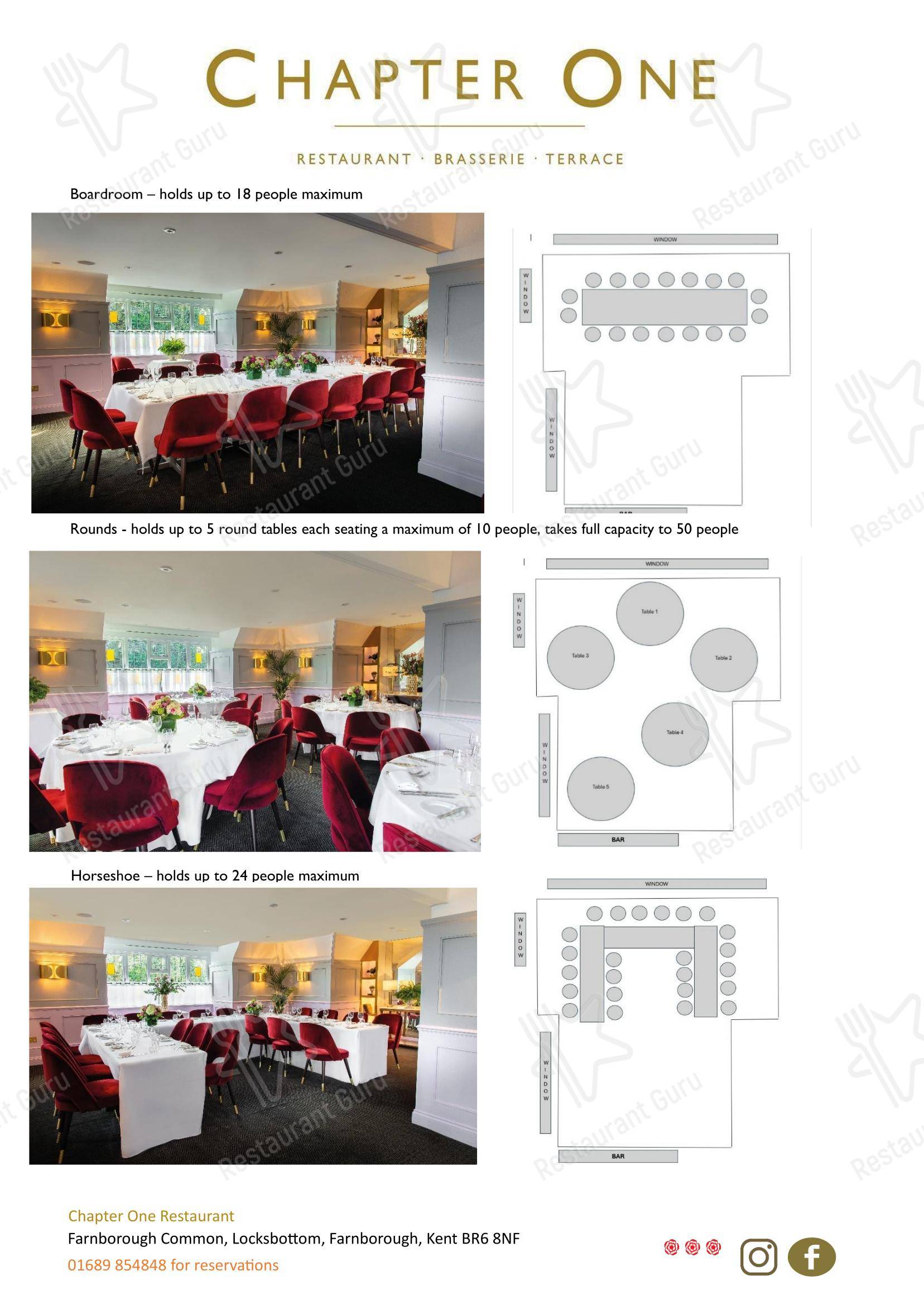 Chapter One в Орпингтоне - Lunch Menu