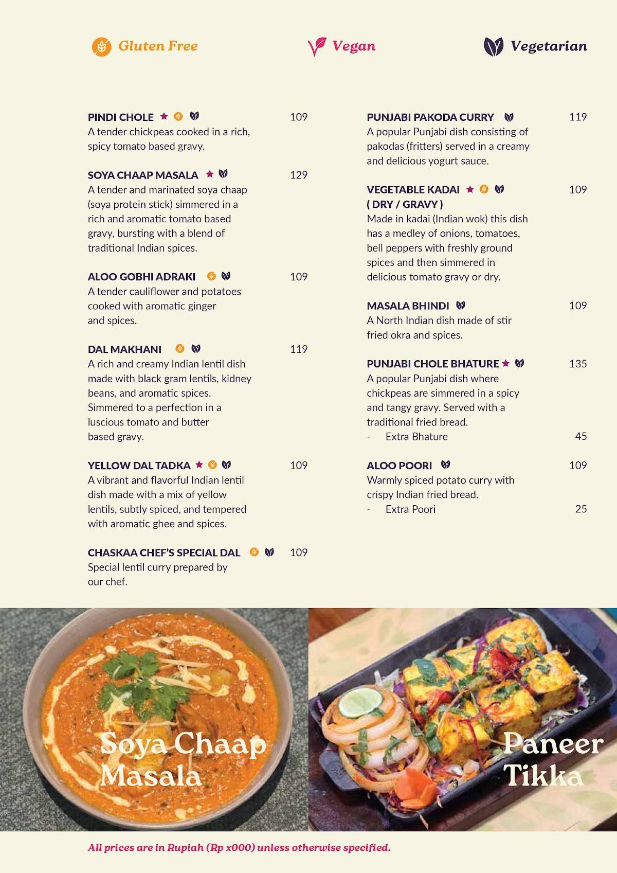 Chaskaa Modern Indian Cuisine & Bar меню
