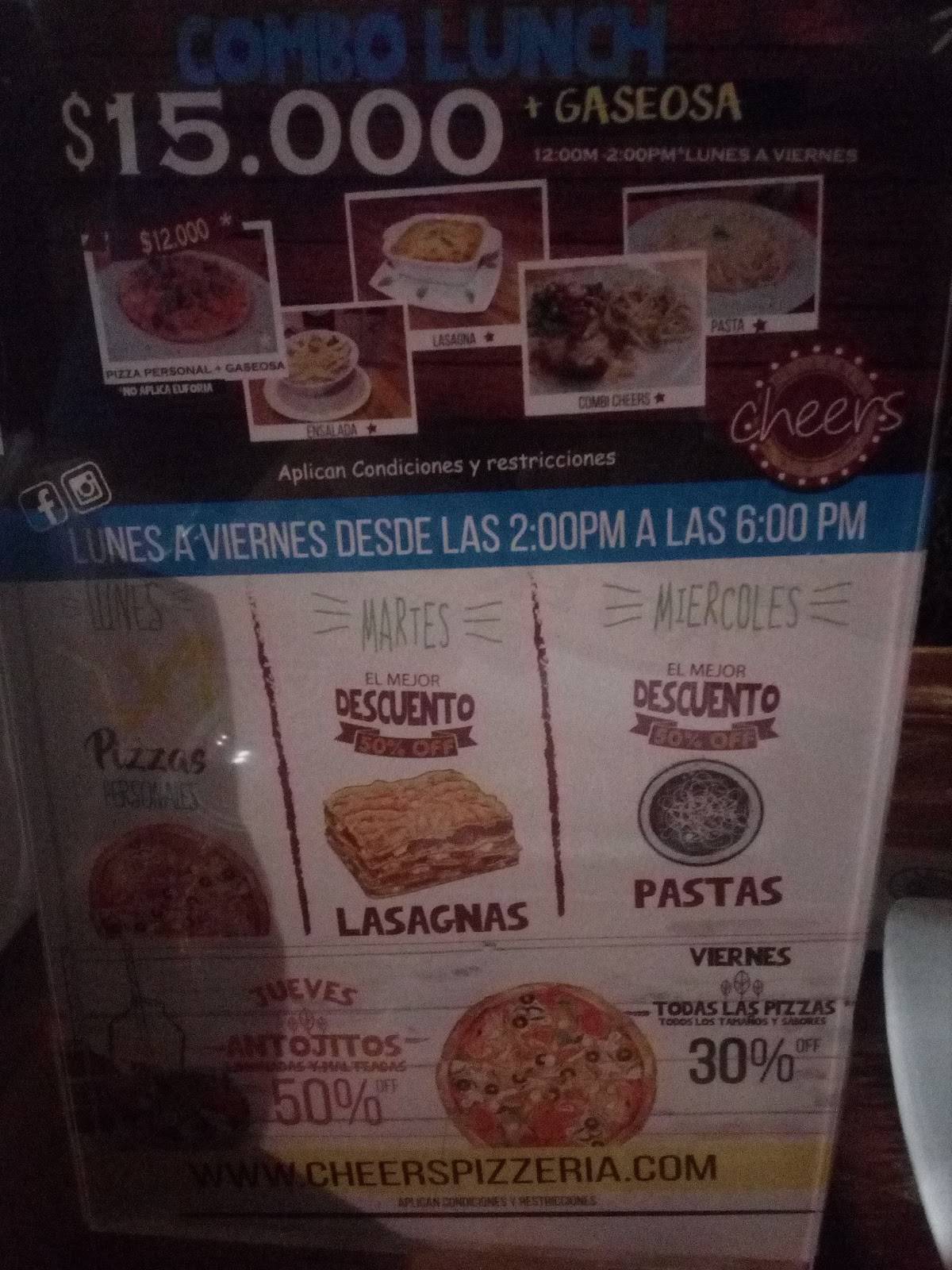 Cheers Pizzería Ingenio меню