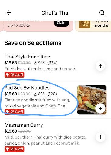 Chef's Thai Mitcham меню