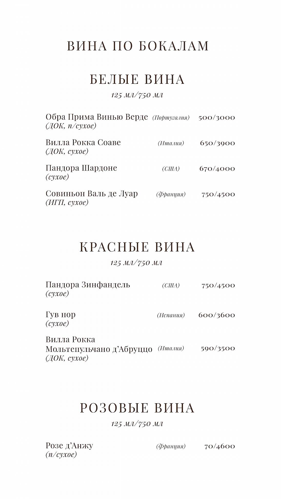Чердак художника меню