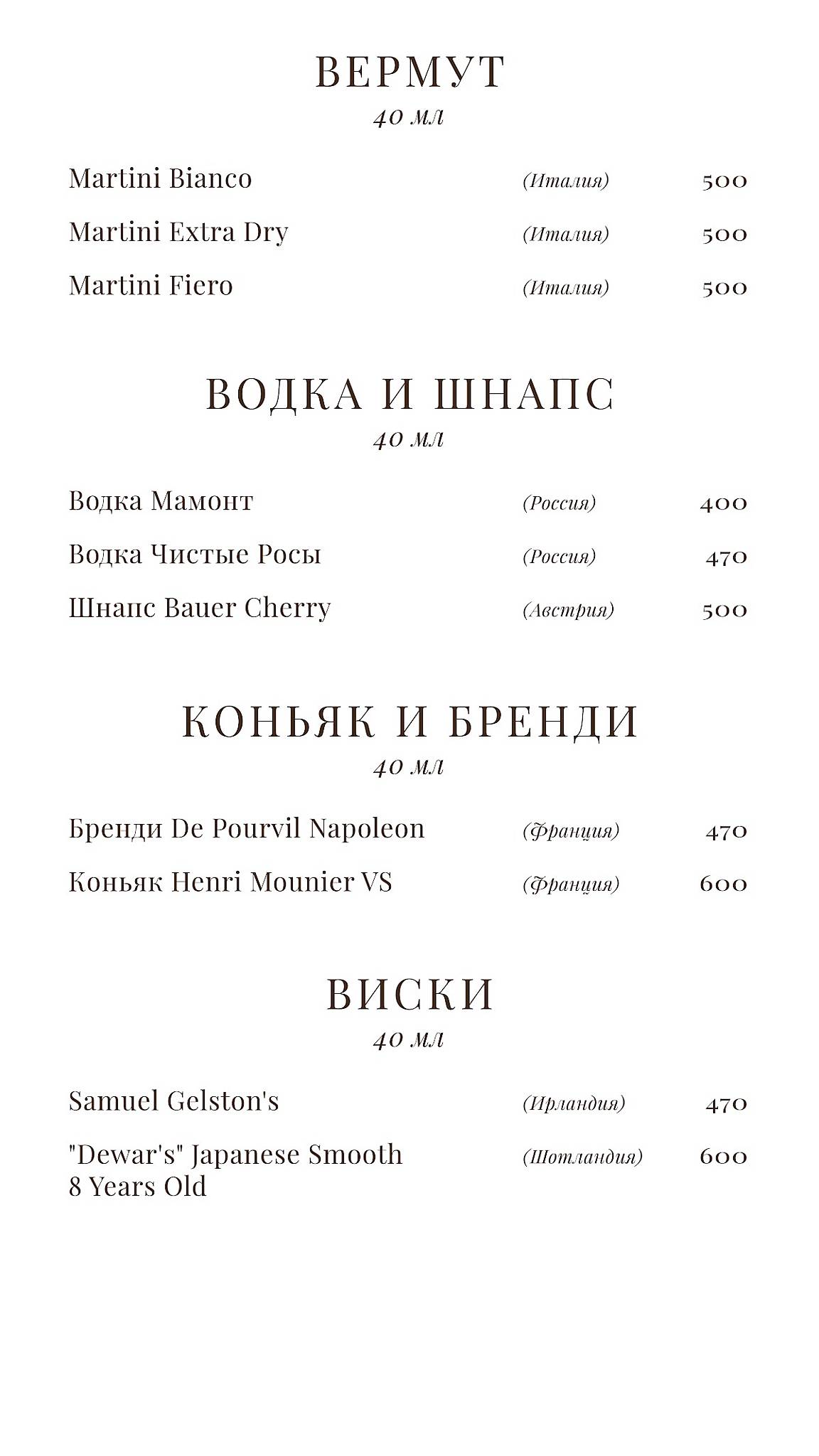 Чердак художника меню
