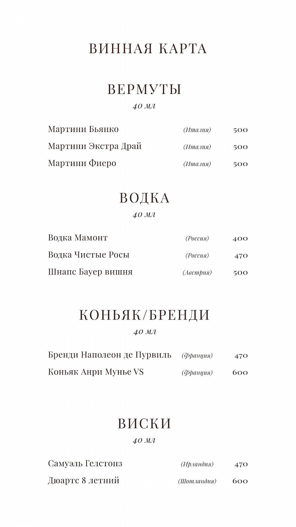 Чердак художника меню
