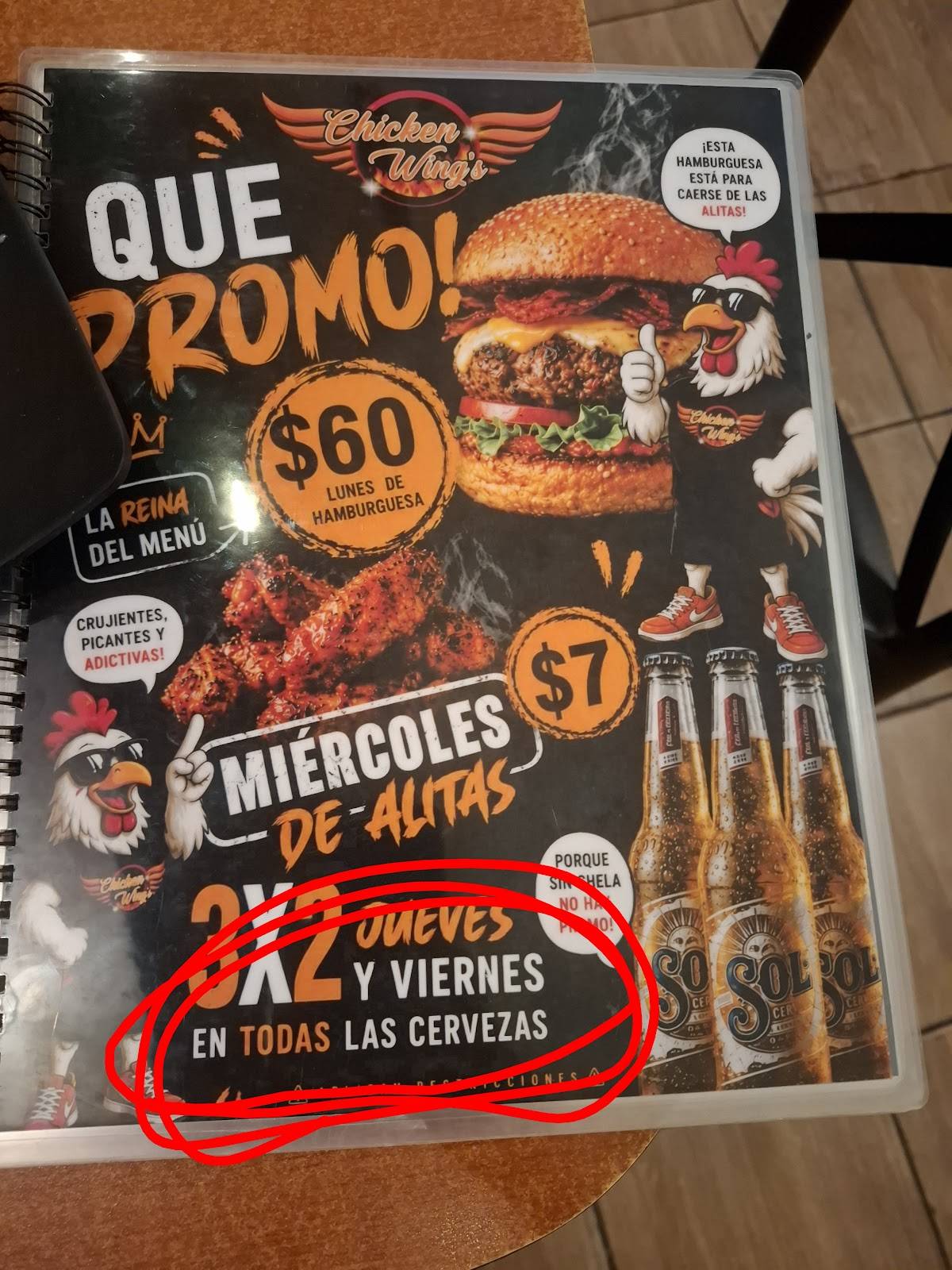 Chicken wing's Rio Blanco меню