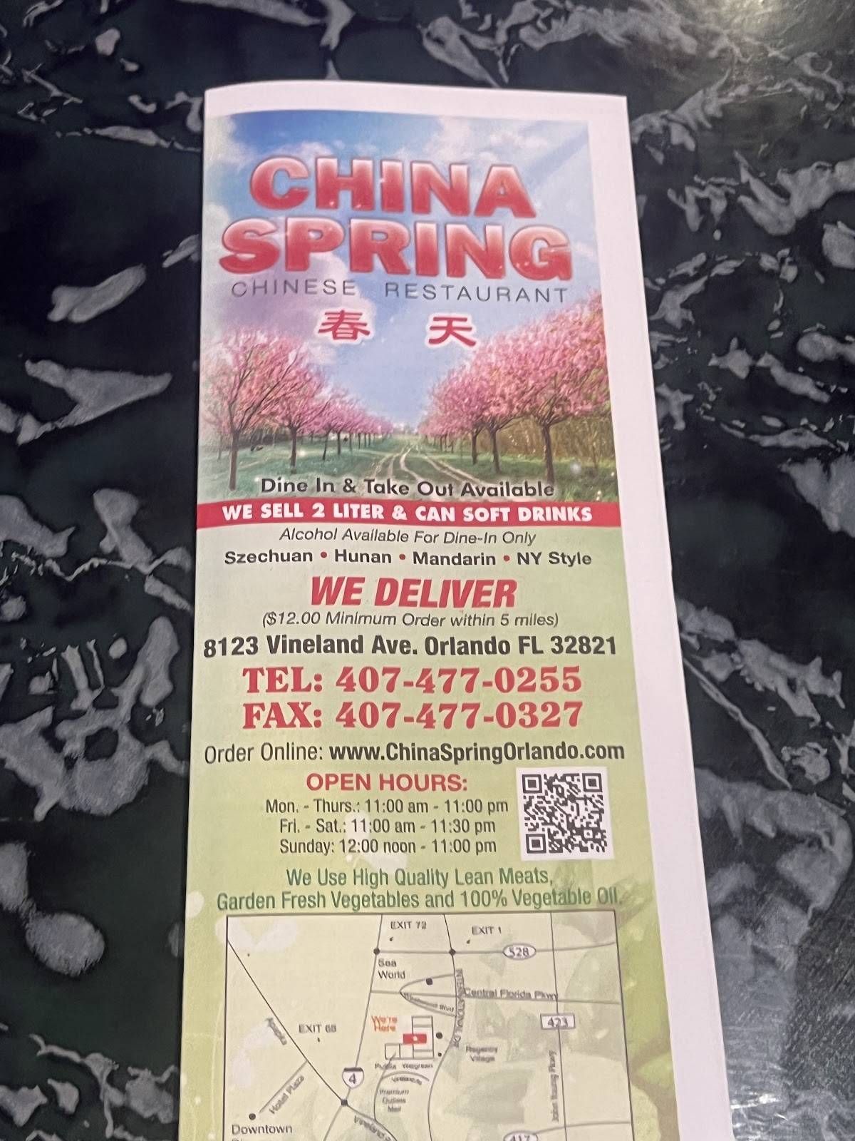 China Spring меню