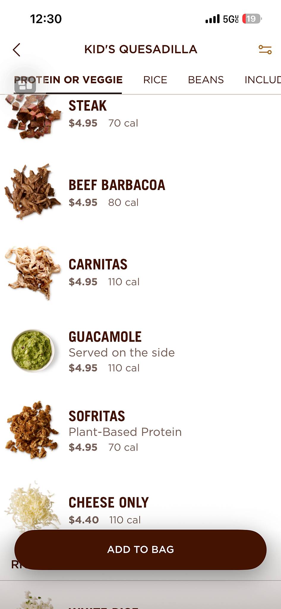 Chipotle Mexican Grill меню