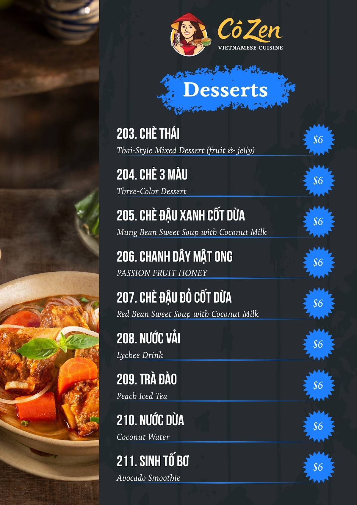 Co Zen Restaurant меню