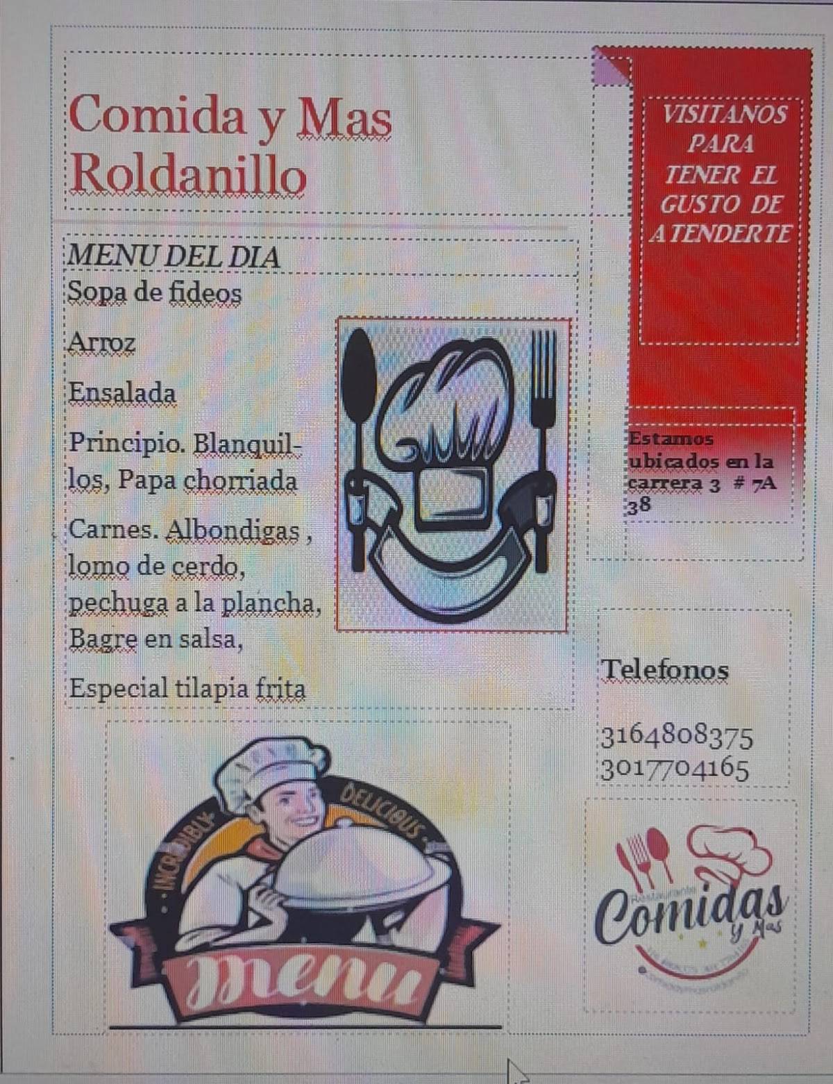 Comida y Mas меню