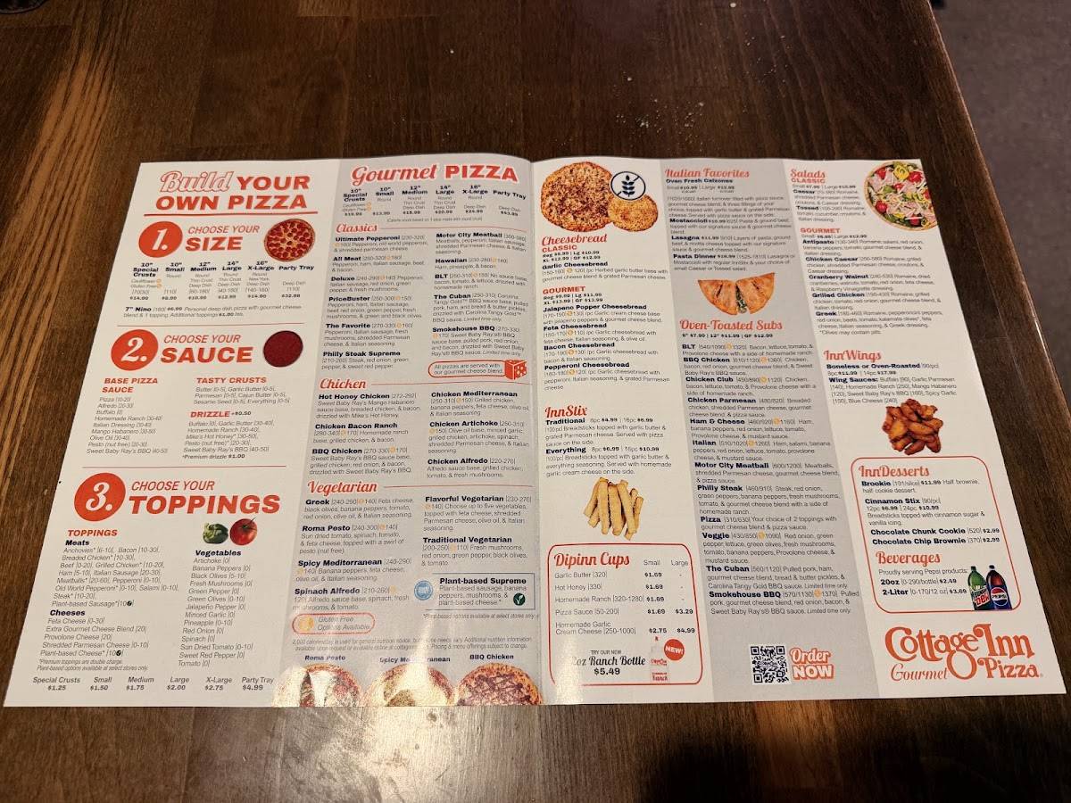 Cottage Inn Pizza Downtown Lansing меню